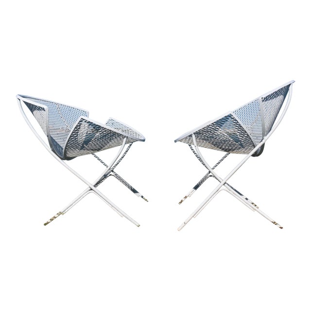 1950s Orange Slice Patio Chairs Maurizio Tempestini for Salterini - a Pair, Attributed For Sale