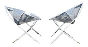 1950s Orange Slice Patio Chairs Maurizio Tempestini for Salterini - a Pair, Attributed