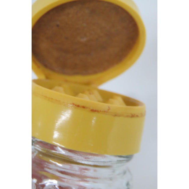 Mid 20th Century Daniells Mid Century Modern Yellow Flip Top Glass Salt and Pepper Shaker Pair For Sale - Image 9 of 14