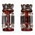 Pair of 19th Century Bohemian Ruby Glass Mantle Lusters With Prisms For Sale