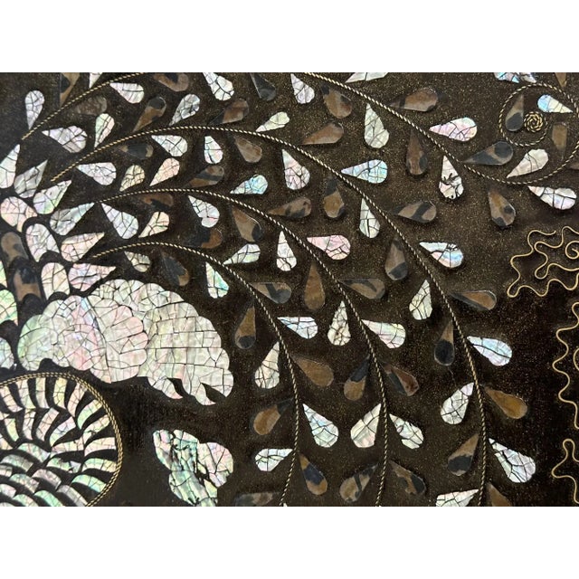 Korean Low Lacquer Table with Elaborate Inlays For Sale - Image 4 of 12