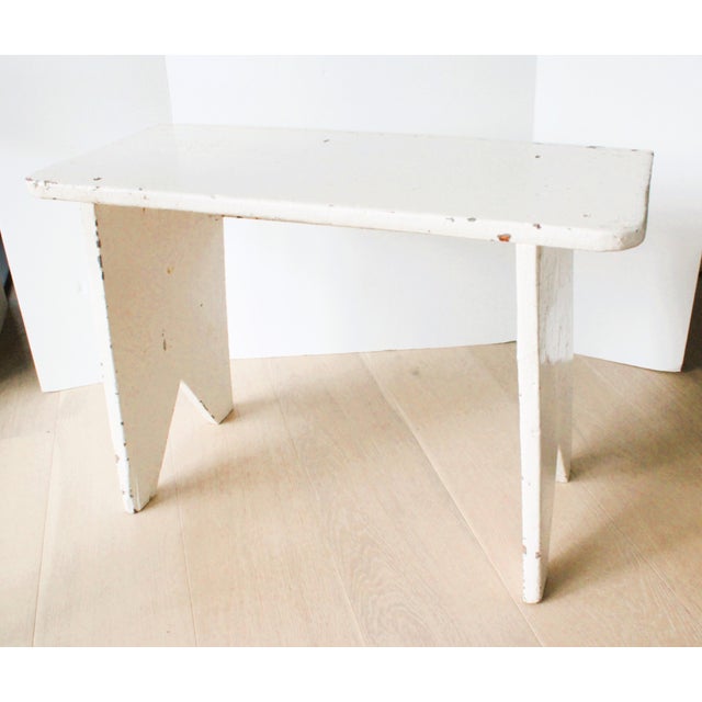 Primitive Farmhouse bench entirely handmade with time worn crackle paint. This item has been tested for presence of lead...