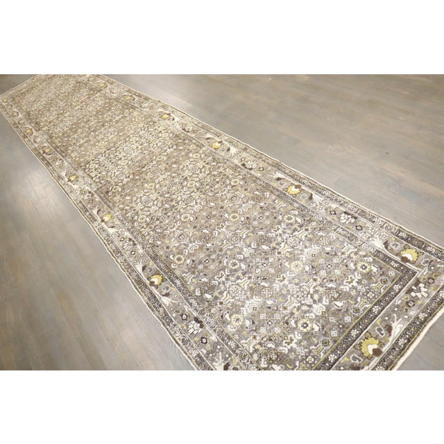 Yellow Persian Malayer Wide Long Runner rug no.j4467 For Sale - Image 8 of 10