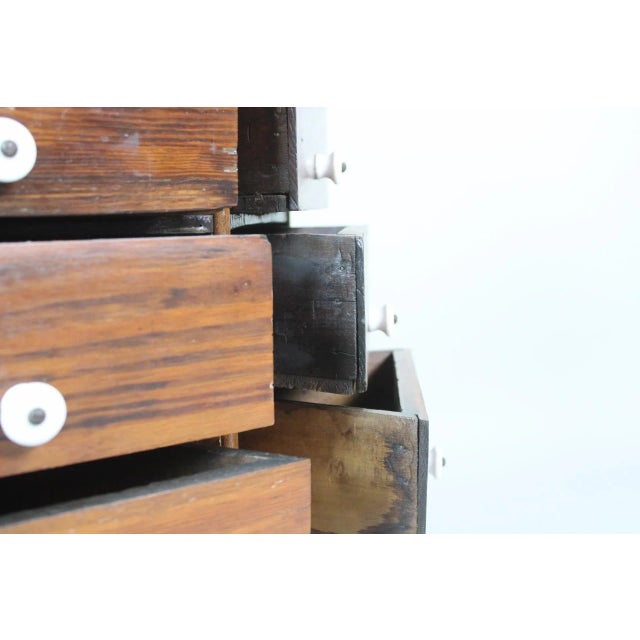 Antique Half Octagon Multi-Drawer Hardware Store Cabinet For Sale - Image 4 of 8