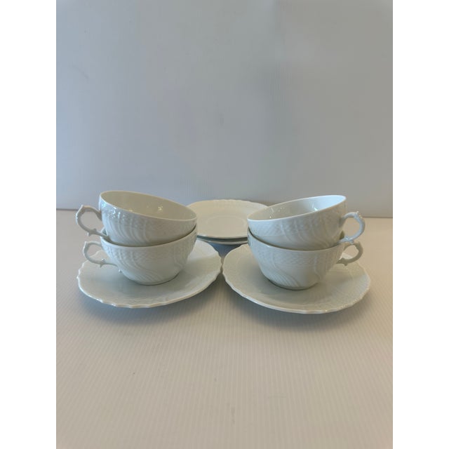 1900s Richard Ginory Italy Oversized White Tea Cup and Saucer - Set for Four(4) For Sale - Image 14 of 17