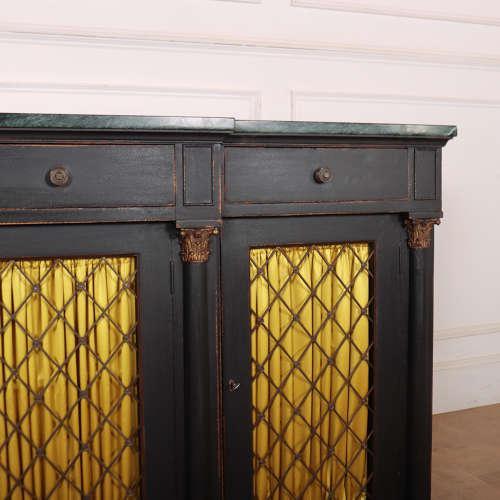 English Painted Breakfront Dresser Base, 1890s For Sale - Image 5 of 11