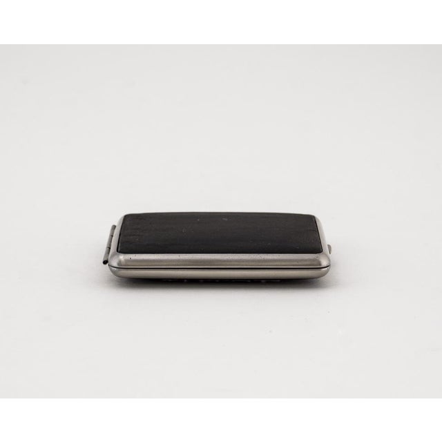 1930s German Stainless Steel Cigarette Case with Leather Inlay, 1930s For Sale - Image 5 of 18