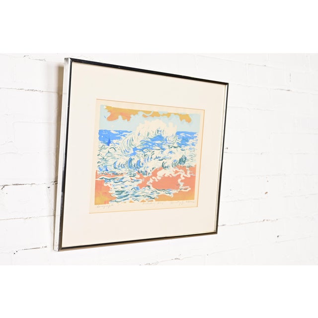 Dorothy J. Adams Original Signed "Frolicking Surf" Framed Serigraph For Sale - Image 4 of 10