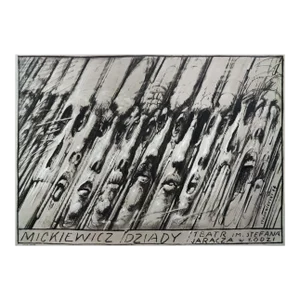 1984 Polish Starowieyski Theater Poster, Mickiewicz's Dziady - Starowieyski