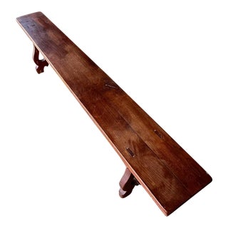 19th Century French Oak Trestle Bench For Sale