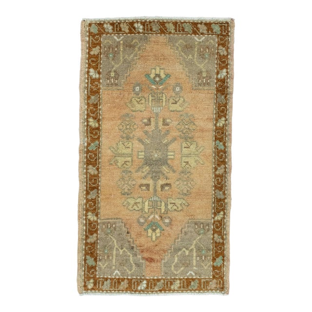 Turkish Mini Rug Oriental Hand Knotted Vintage Rug 1'7" x 2'10" #16528 For Sale