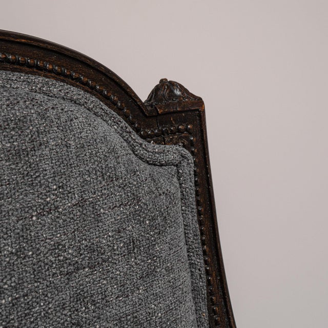 Black 19th Century France Louis XVI Black Wood Armchair For Sale - Image 8 of 11
