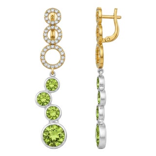 Contemporary Silver Peridot Earrings, Pair For Sale
