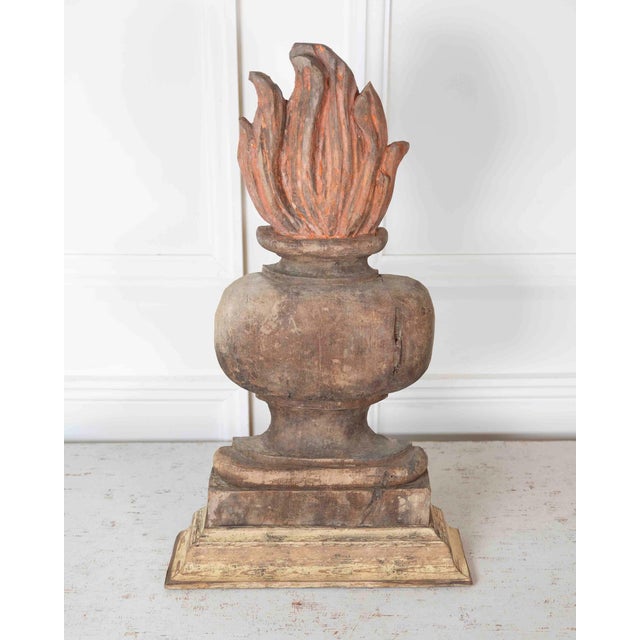 Brown French 18th Century Carved Wood Fire Pot For Sale - Image 8 of 8