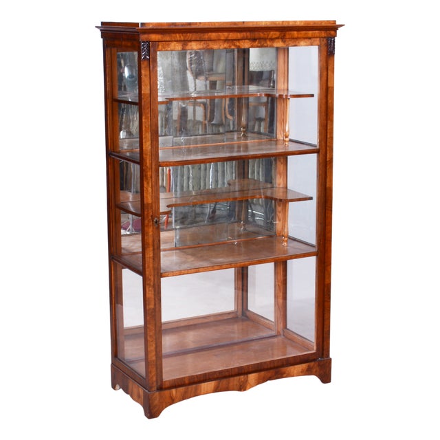 Biedermeier Display Cabinet in Walnut, 1830s For Sale