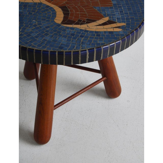Stained Elm Mosaic Side Table by Otto Færge, Denmark, 1940s For Sale - Image 6 of 15