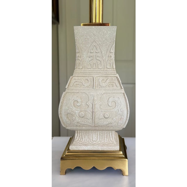 Estate House of Troy Aztec Brass Base Lamp For Sale - Image 11 of 14