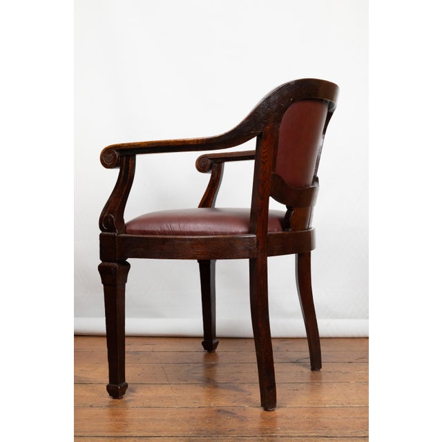 1920s Antique Desk Chair in Oak, 1920s For Sale - Image 5 of 12