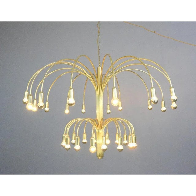 Gold Large Mid-Century Ballroom Chandelier For Sale - Image 8 of 11