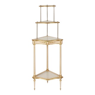 19th Century Style Italian Giltwood and Painted Corner Etagere For Sale