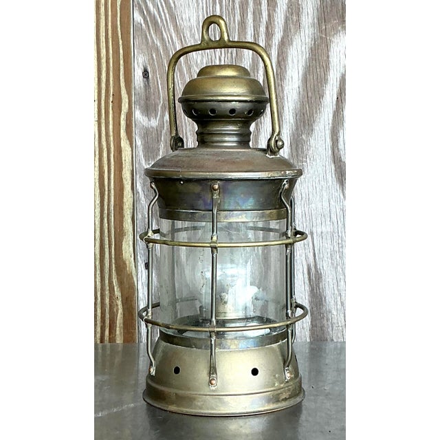 Mid 20th Century Vintage Brass Ships Lantern For Sale - Image 5 of 5