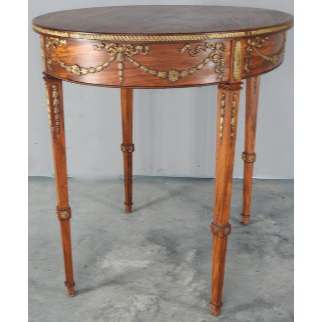 Brown 19th Century French Oval Table With Ormolu For Sale - Image 8 of 9