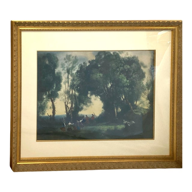 Morning, Dance of the Nymphs Vintage Framed Lithograph For Sale