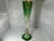Wood Antique Moser Green to Clear Trumpet Vase: Bohemian Gold Gilt Decor (18.5") For Sale - Image 7 of 10