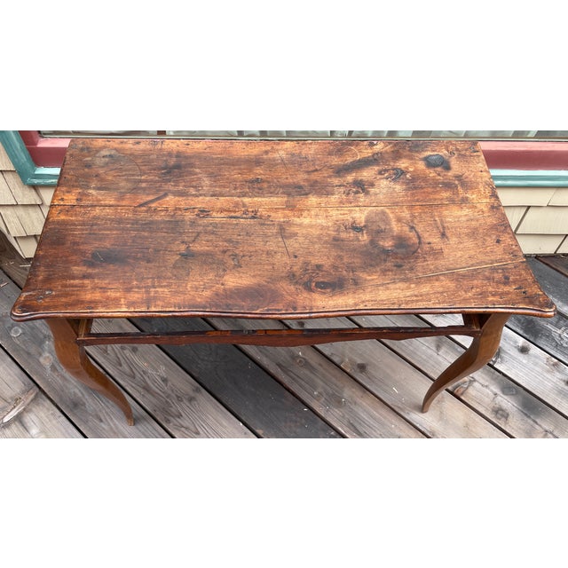 19th C French Provincial Louis XV Style Solid Walnut Writing Desk, Hall or Side Table - For Sale - Image 4 of 18