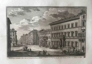 Giuseppe Vasi, Palazzo Colonna di Sciarra, Etching, Late 18th Century