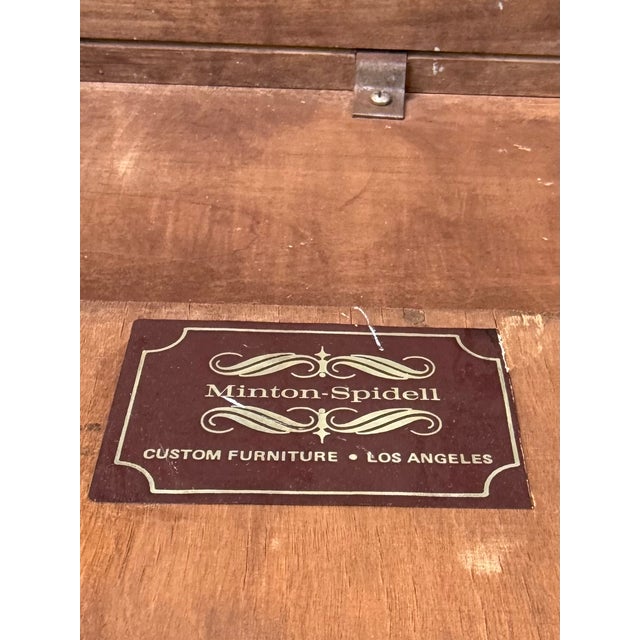Vintage Minton-Spidell Leather Top Game Table For Sale - Image 11 of 14