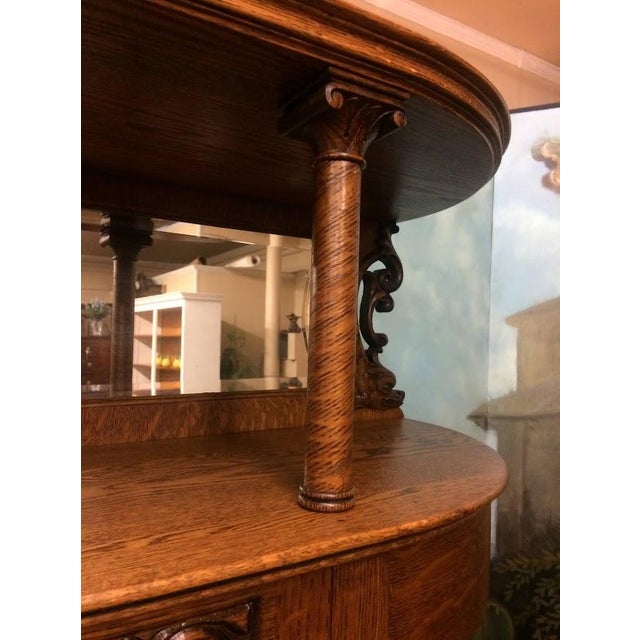 Antique Oak Bowfront China Cabinet, Bowfront Cabinet For Sale - Image 16 of 17
