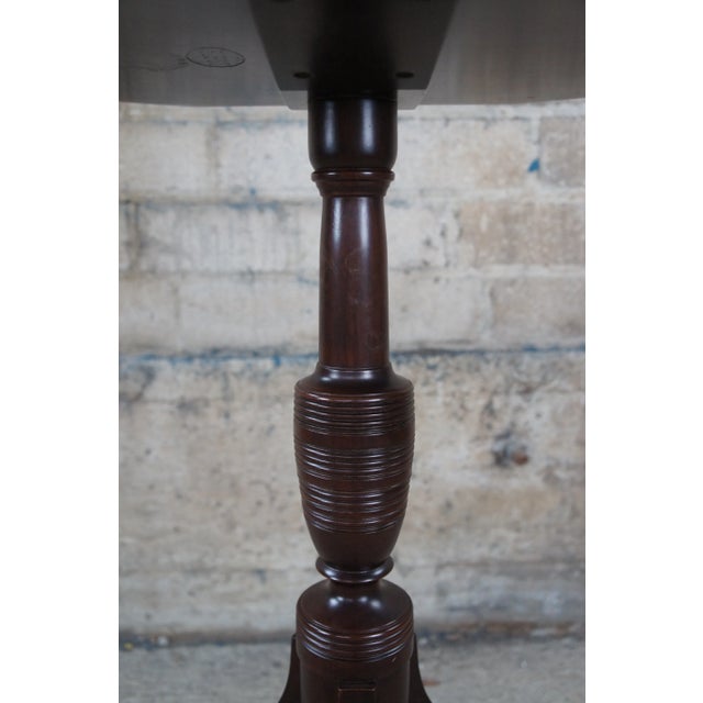 Vintage Late 20th Century Biggs Old Sturbridge Village Federal Mahogany Spider Leg Candle Stand For Sale - Image 10 of 12
