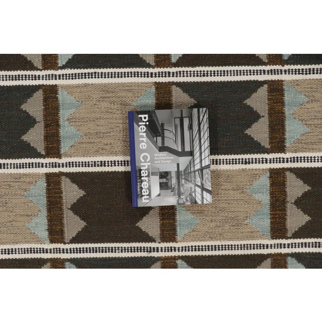 Rug & Kilim's Scandinavian Style Custom Flatweave Rug With Beige & Black Patterns For Sale - Image 9 of 10