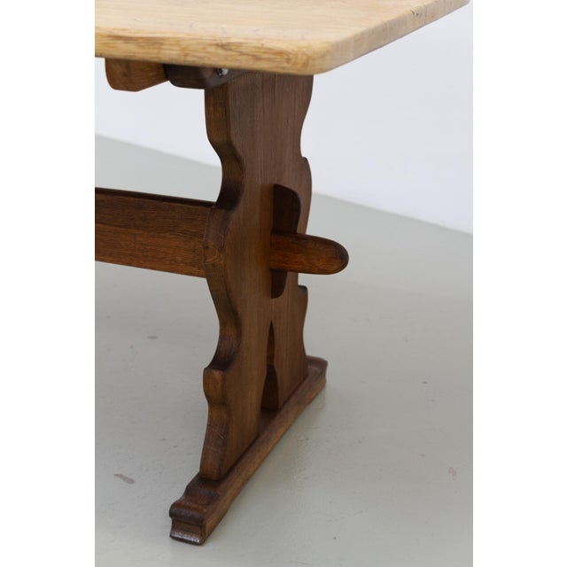 Vintage Danish Brutalist Oak Dining Table, 1960s For Sale - Image 11 of 18