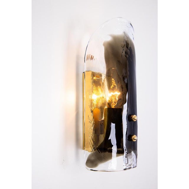 1960s Large Murano Glass and Brass Wall Light from Kalmar, Austria, 1960s For Sale - Image 5 of 13