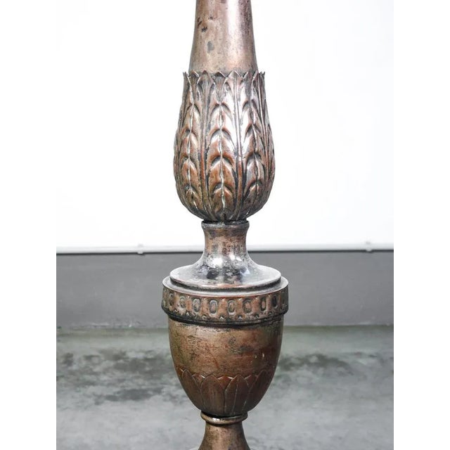 Silver-Plated Copper Candlestick, 18th Century For Sale - Image 6 of 9