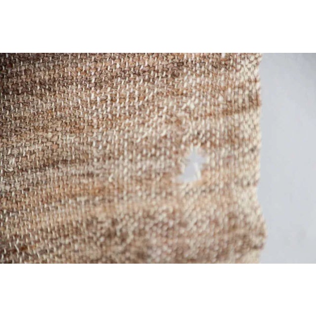 1960s Moroccan Vintage Flat-Weave Brown Tribal Organic Textile For Sale - Image 10 of 12