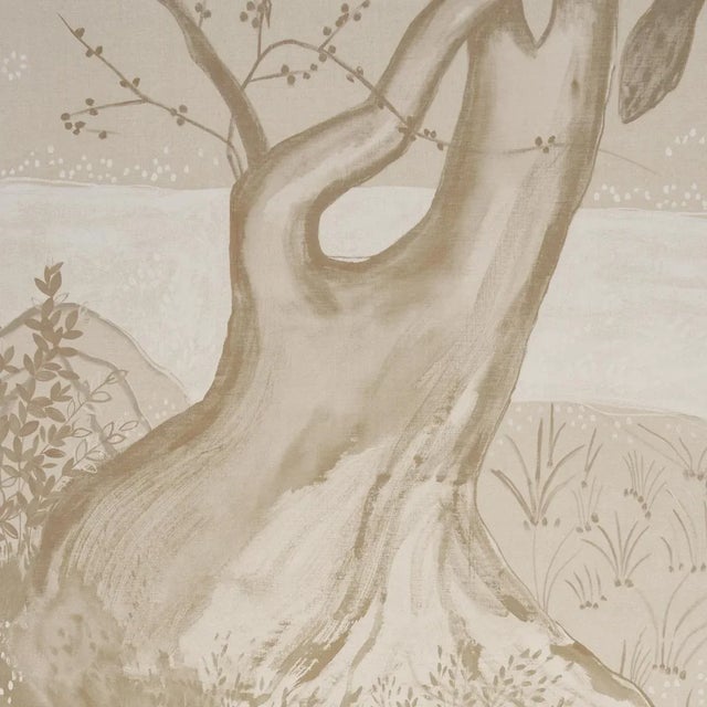 SAMPLE - Schumacher X Colette Cosentino Birdsong 3 Panel Set In Ivory For Sale In New York - Image 6 of 6