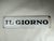 Vintage Italian Black & White Enamel Il Giorno Newspaper Sign, 1950s For Sale - Image 9 of 9