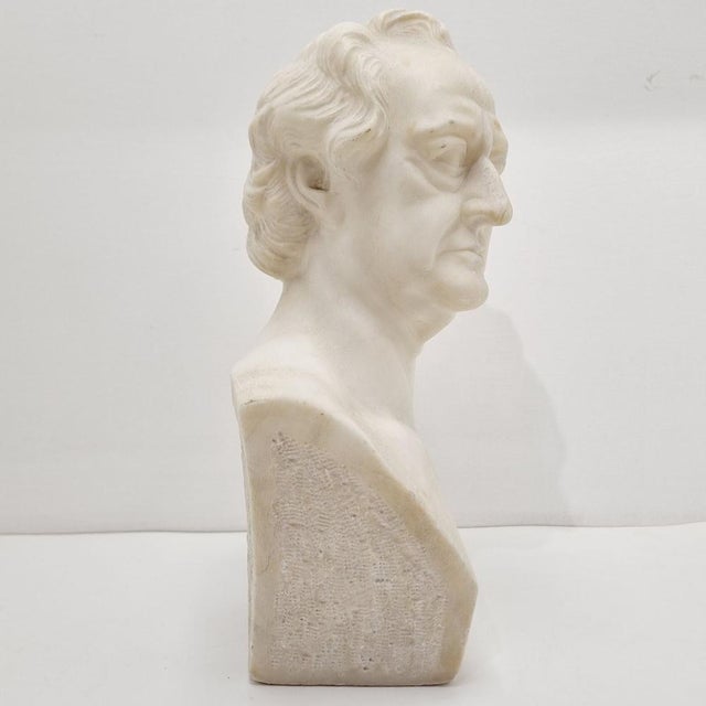 Alabaster Bust of Goethe in the style of Rauch For Sale - Image 4 of 15