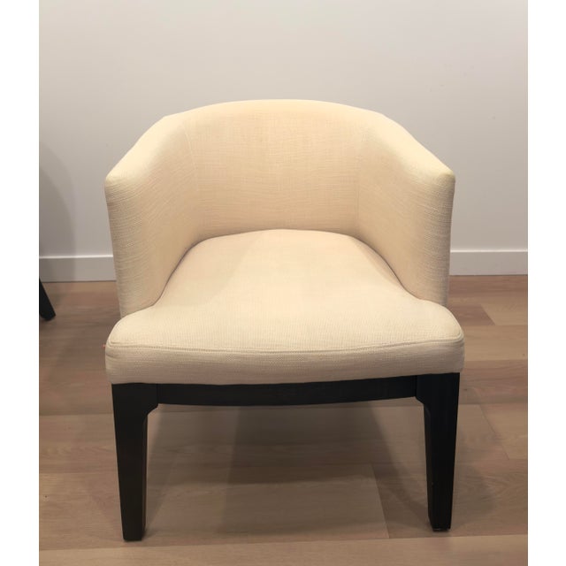 2010s Pair of West Elm Oliver Modern Barrel Chairs in Cream For Sale - Image 5 of 8