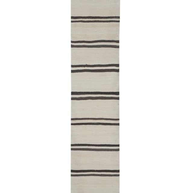 Turkish Hemp Kilim Runner Rug - Stair Rug 1'10'' X 15'7'' For Sale - Image 4 of 12