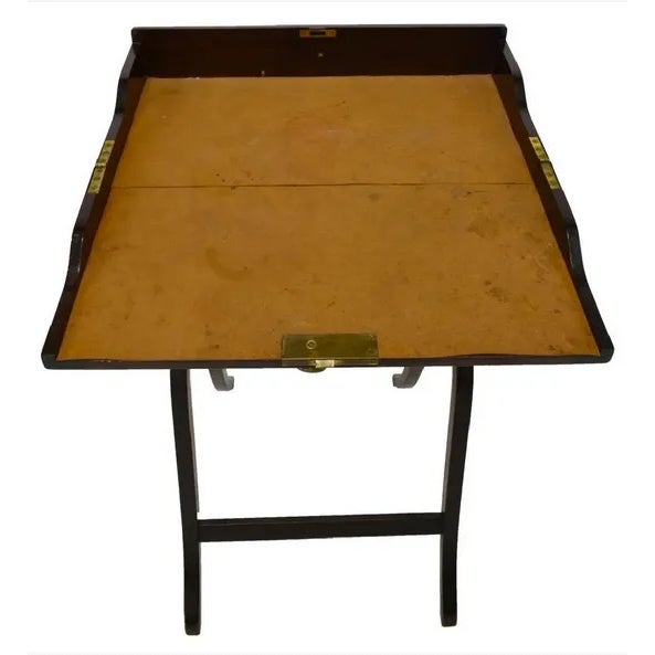 Campaign 19th Century English Mahogany Campaign Folding Work Table Field Desk For Sale - Image 3 of 12