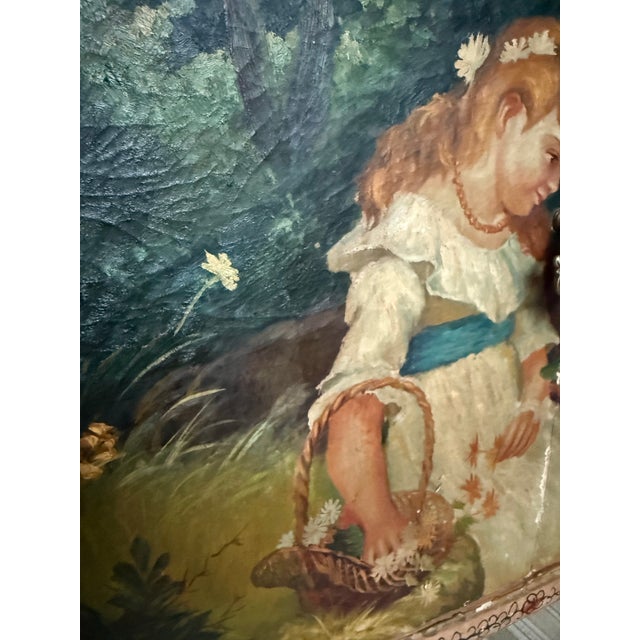Vintage Handmade, Hand Painted Wooden Cabinet With a Painted Depiction of “Sweethearts.” For Sale - Image 9 of 11