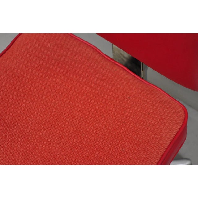 Red Vintage Mid Century Modern Red Adjustable Chrome Office Desk Chair by Hon For Sale - Image 8 of 14