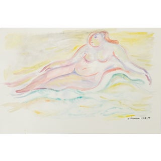 Pink Reclining Nude - Robert Lohman, C. 1978 For Sale