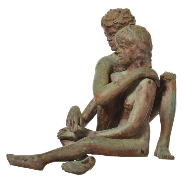 1980s 1980s Victor Salmones Bronze Sculpture - the Couple For Sale - Image 5 of 11