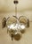 Pair of Vistosi Smoked Glass Disc Chrome Chandeliers, Italy, 1970s Wear consistent with age and use. Measures : Ø50cm...