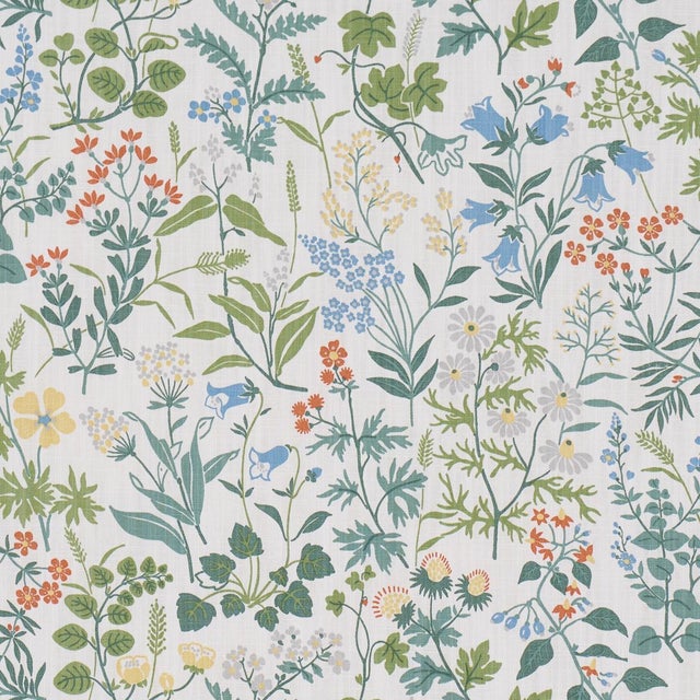 Boråstapeter Flora Fabric In Ivory For Sale